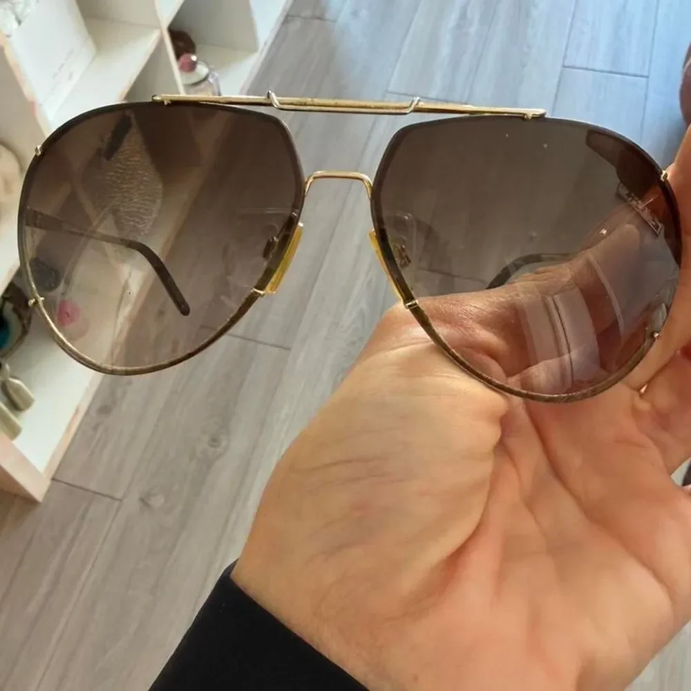 Dolce & Gabbana Vintage Brown and Gold Aviator Sunglasses #41385
